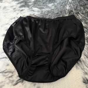Vintage silk satin black Hanes panties large